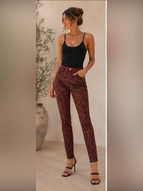 Mavi Rust Rust and Black Leopard Print Straight Leg Jeans 25/27
